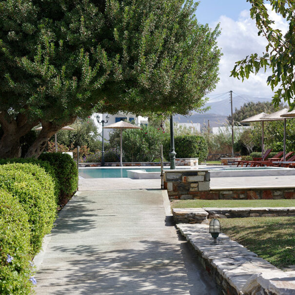 alley with pool view